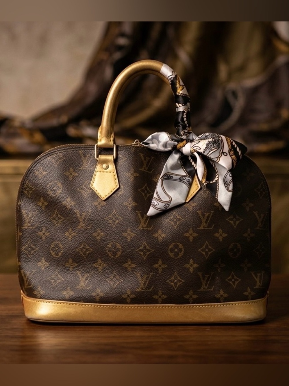 🌟 One-of-a-Kind Luxury: Hand-Painted Louis Vuitton Alma PM 🌟